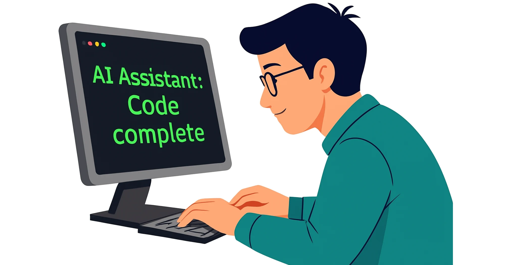 person coding using AI